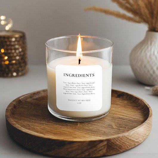 ミニマルモダンム製品の原料ラベル スクエアシール