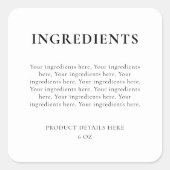 ミニマルモダンム製品の原料ラベル スクエアシール (正面)