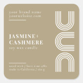 ミニマルモダンム製品包装キャンドルラベル スクエアシール (正面)