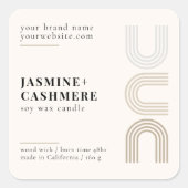 ミニマルモダンム製品包装キャンドルラベル スクエアシール (正面)