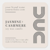 ミニマルモダンム製品包装キャンドルラベル スクエアシール (正面)