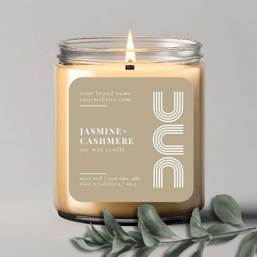 ミニマルモダンム製品包装キャンドルラベル スクエアシール