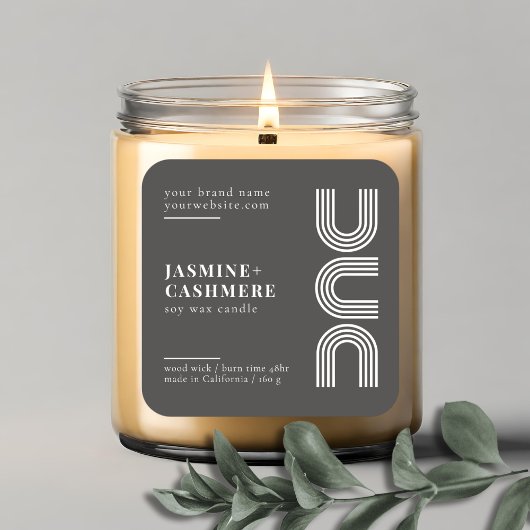 ミニマルモダンム製品包装キャンドルラベル スクエアシール