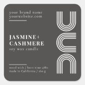 ミニマルモダンム製品包装キャンドルラベル スクエアシール (正面)