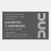 ミニマルモダンム製品包装キャンドルラベル 長方形シール (正面)