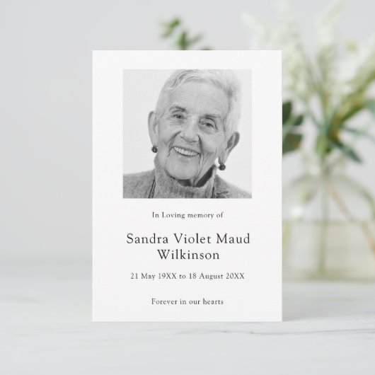 ミニマルモダンム記念撮影祈りの言葉カード 出欠カード (スタンド正面)