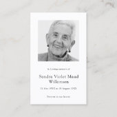 ミニマルモダンム記念撮影祈りの言葉カード 名刺 (正面)