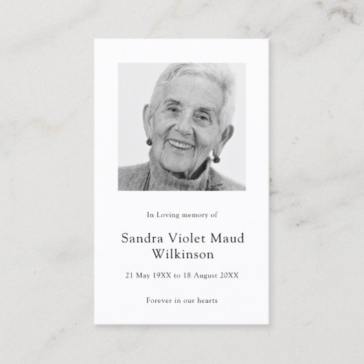 ミニマルモダンム記念撮影祈りの言葉カード 名刺 (正面)