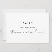 ミニマルモダンメイド・オブ・オーナー(花嫁付き添い人)提案カード 招待状 (正面)