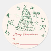 ミニマルモダンメリークリスマスギフトシール ラウンドシール (正面)