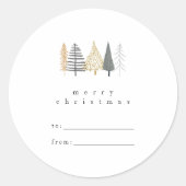 ミニマルモダンメリークリスマスギフトシール ラウンドシール (正面)