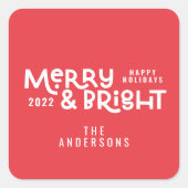 ミニマルモダンメリータイポグラフィ スクエアシール (正面)