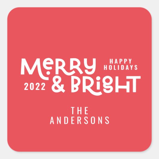 ミニマルモダンメリータイポグラフィ スクエアシール (正面)