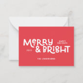 ミニマルモダンメリータイポグラフィ ノートカード (正面)