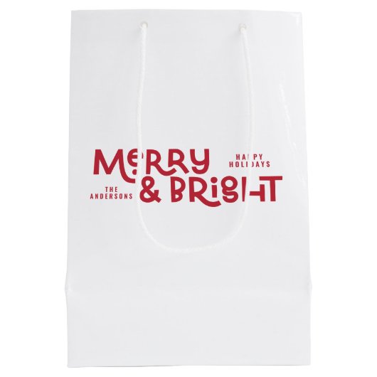 ミニマルモダンメリータイポグラフィ ミディアムペーパーバッグ (裏面)