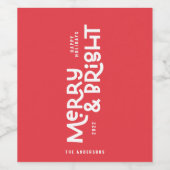 ミニマルモダンメリータイポグラフィ ワインラベル (シングルラベル)