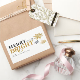 ミニマルモダンメリー明るい 長方形シール