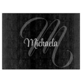 ミニマルモダンモノグラムイニシャル名 カッティングボード (正面)