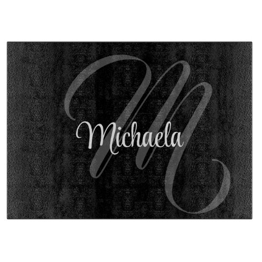 ミニマルモダンモノグラムイニシャル名 カッティングボード (正面)