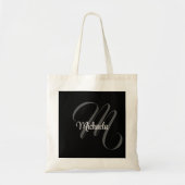 ミニマルモダンモノグラムイニシャル名 トートバッグ (正面)