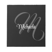 ミニマルモダンモノグラムイニシャル名 ノートパッド (正面)