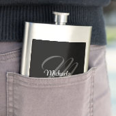 ミニマルモダンモノグラムイニシャル名 フラスク (インサイチュ)