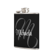 ミニマルモダンモノグラムイニシャル名 フラスク (左)