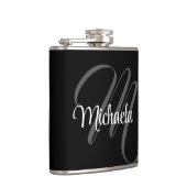 ミニマルモダンモノグラムイニシャル名 フラスク (右)