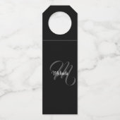 ミニマルモダンモノグラムイニシャル名 ボトルネックタグ (正面)