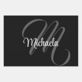 ミニマルモダンモノグラムイニシャル名 ラッピングペーパーシート (正面2)