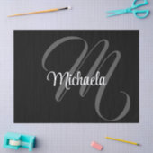 ミニマルモダンモノグラムイニシャル名 薄葉紙 (クラフト)