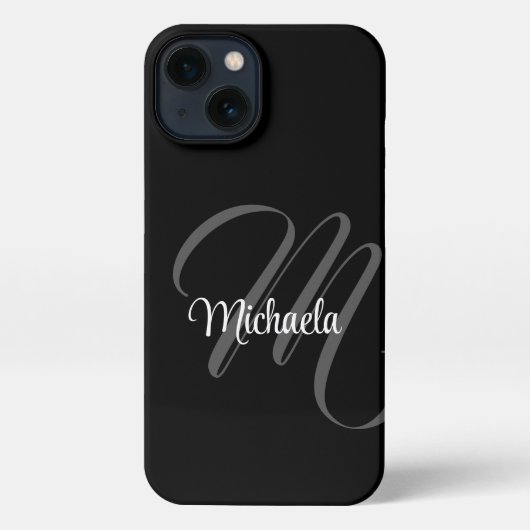 ミニマルモダンモノグラムイニシャル名 iPhoneケース (裏面)