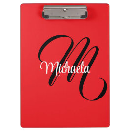 ミニマルモダンモノグラムイニシャル名red クリップボード