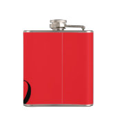 ミニマルモダンモノグラムイニシャル名red フラスク (裏面)