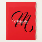 ミニマルモダンモノグラムイニシャル名red プランナー手帳 (裏面)