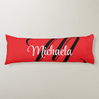 ミニマルモダンモノグラムイニシャル名red