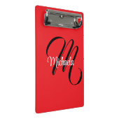 ミニマルモダンモノグラムイニシャル名red ミニクリップボード (アングル)