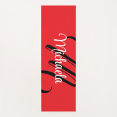 ミニマルモダンモノグラムイニシャル名red ヨガマット (正面)