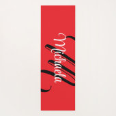 ミニマルモダンモノグラムイニシャル名red ヨガマット (裏面)