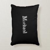 ミニマルモダンモノグラム名白黒 アクセントクッション (正面(垂直))