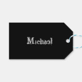 ミニマルモダンモノグラム名白黒 ギフトタグ (正面(横))