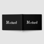 ミニマルモダンモノグラム名白黒 ゲストブック (全面)