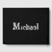 ミニマルモダンモノグラム名白黒 ゲストブック (裏面)