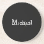 ミニマルモダンモノグラム名白黒 コースター (正面)