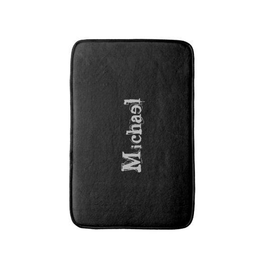 ミニマルモダンモノグラム名白黒 バスマット (正面縦)