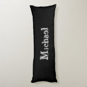 ミニマルモダンモノグラム名白黒 ボディピロー (裏面 (縦))