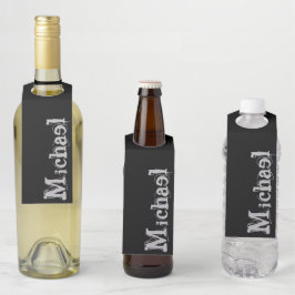 ミニマルモダンモノグラム名白黒 ボトルネックタグ