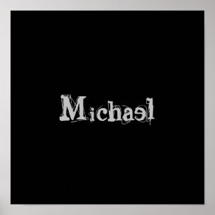 ミニマルモダンモノグラム名白黒 ポスター