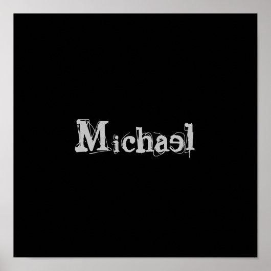 ミニマルモダンモノグラム名白黒 ポスター (正面)