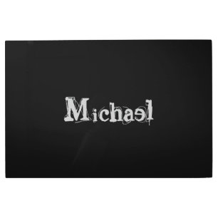 ミニマルモダンモノグラム名白黒 メタルプリント